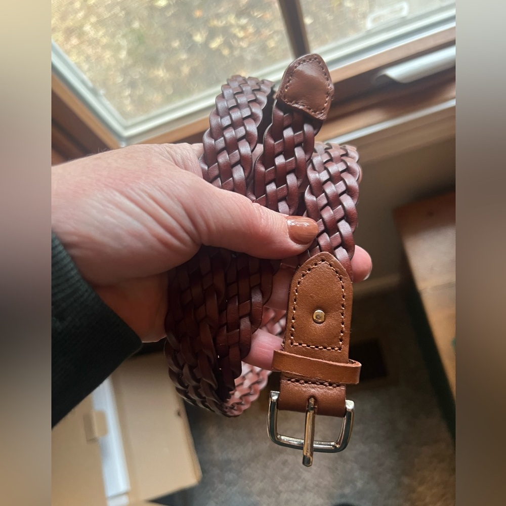 Elegant Brown Braided Faux Leather Braided Belt